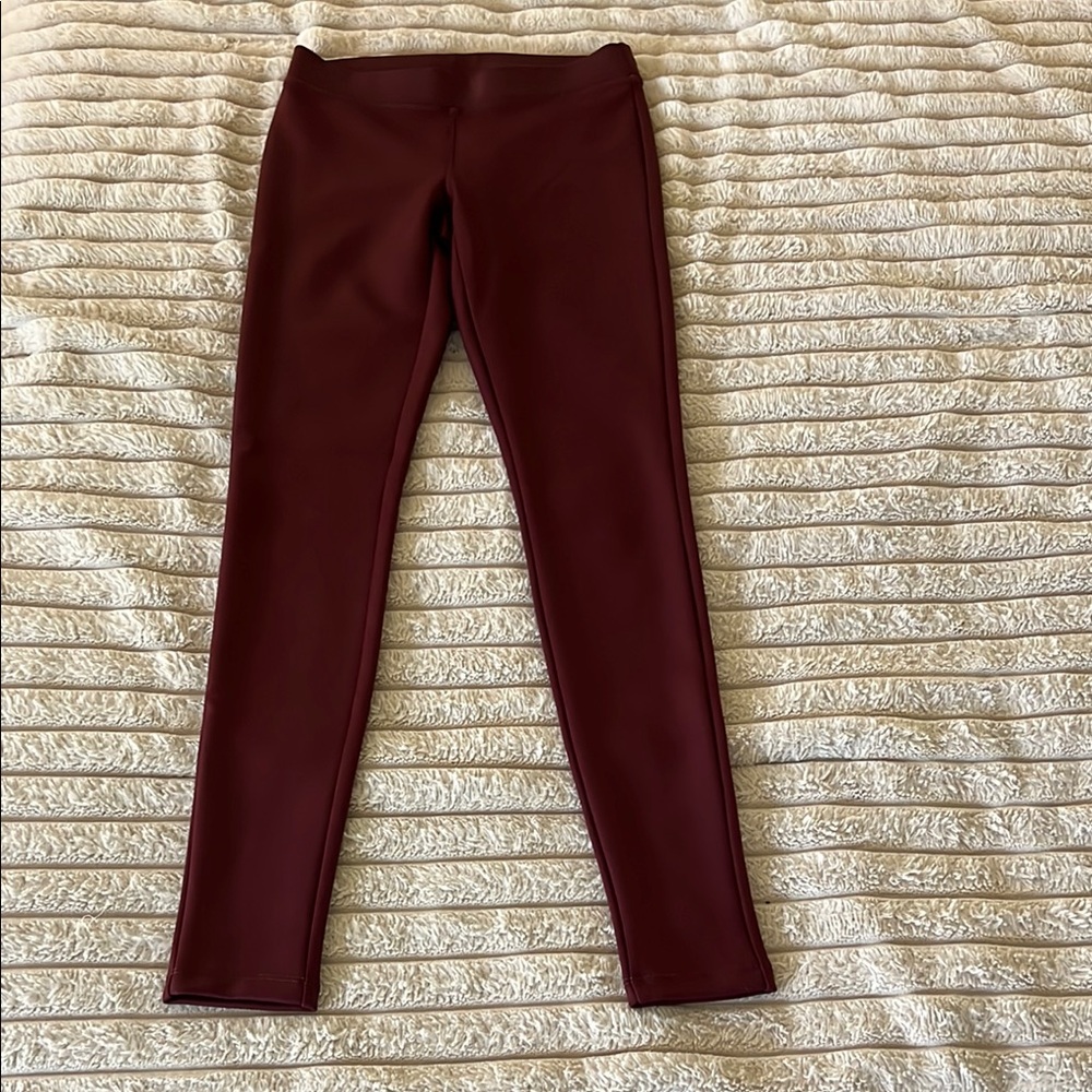 Express Maroon Leggings Sleek Streamlined Fit